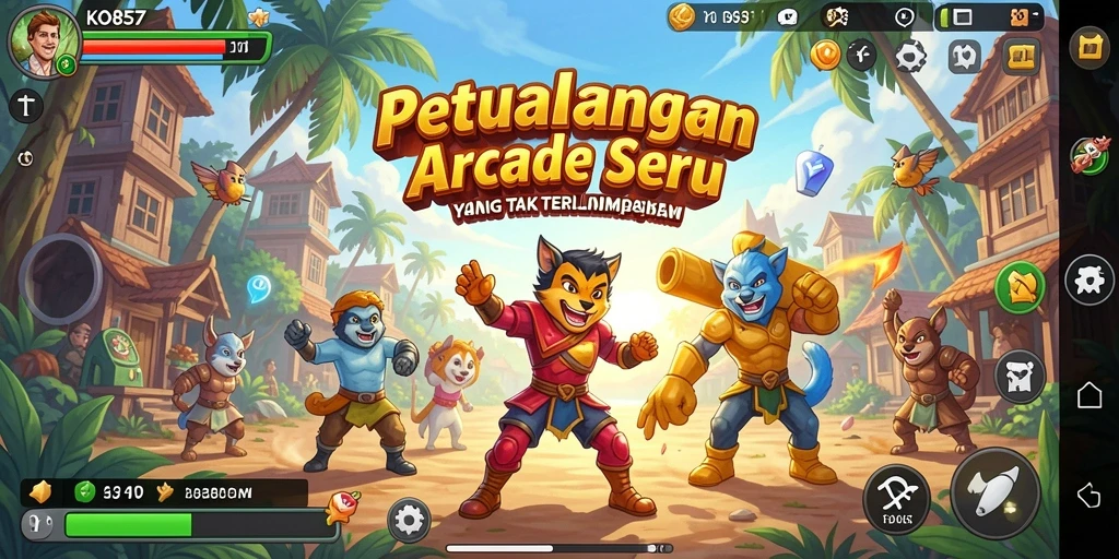 Tampilan gameplay KO857 yang mendebarkan dalam aksi Arcade.