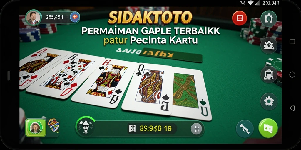 Tampilan utama gameplay Gaple yang mendebarkan di SIDAKTOTO.