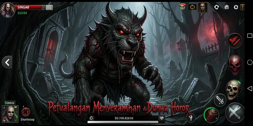 Gameplay SINGA8 yang menegangkan dan menyeramkan.